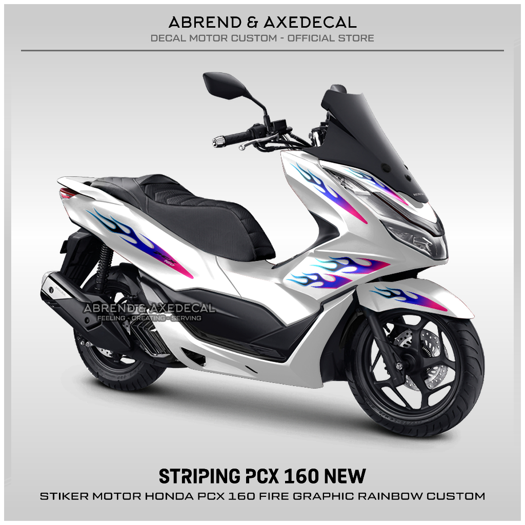 STRIPING PCX 160 GRAFIS PELANGI API / STIKER MOTOR HONDA PCX 160 RAINBOW GRADASI CUSTOM / STOCK DECA