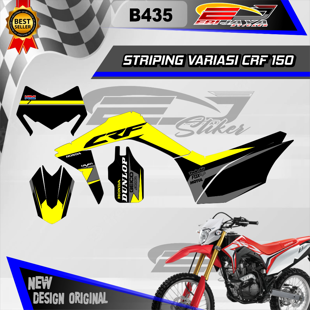 DECAL STRIPING MOTOR CRF 150 TERKINI-UPDAE STIKER MOTOR CRF VINYL HOLOGRAM NEW CUSTOM PRINTING-B435