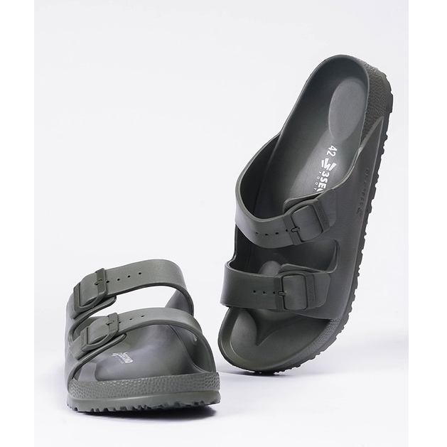 3Second Sandal Pria Flip Flop Anti Licin Ringan Original Emboss anti slip Men Sandal Hijau 110421