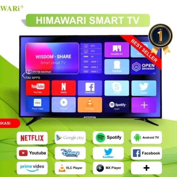 HIMAWARI TV DIGITAL 24 DN4T 24 INCH / SMART TV 24DN4T 24 INCH MURAH BERGARANSI