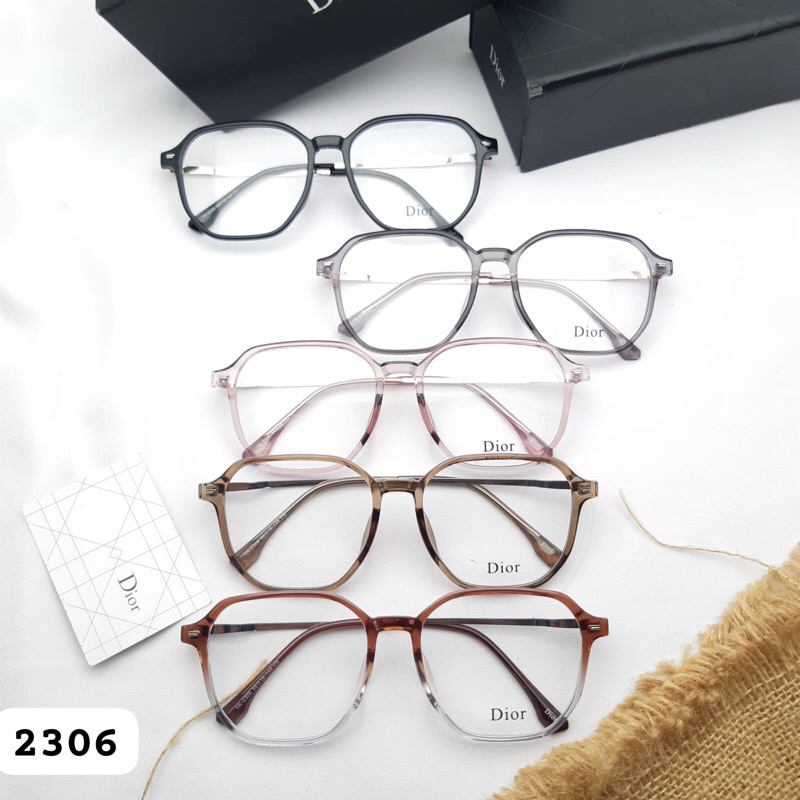 Frame/kacamata unisex Dior 2306 size 46.18.148 paket lensa photocromic,blueray free minus,cylinder d