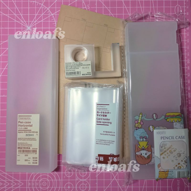 

muji polypropylene pencil case L A5 monthly planner notebook acrylic tape dispenser 1p collect book kolbuk card holder side opening 60 slots