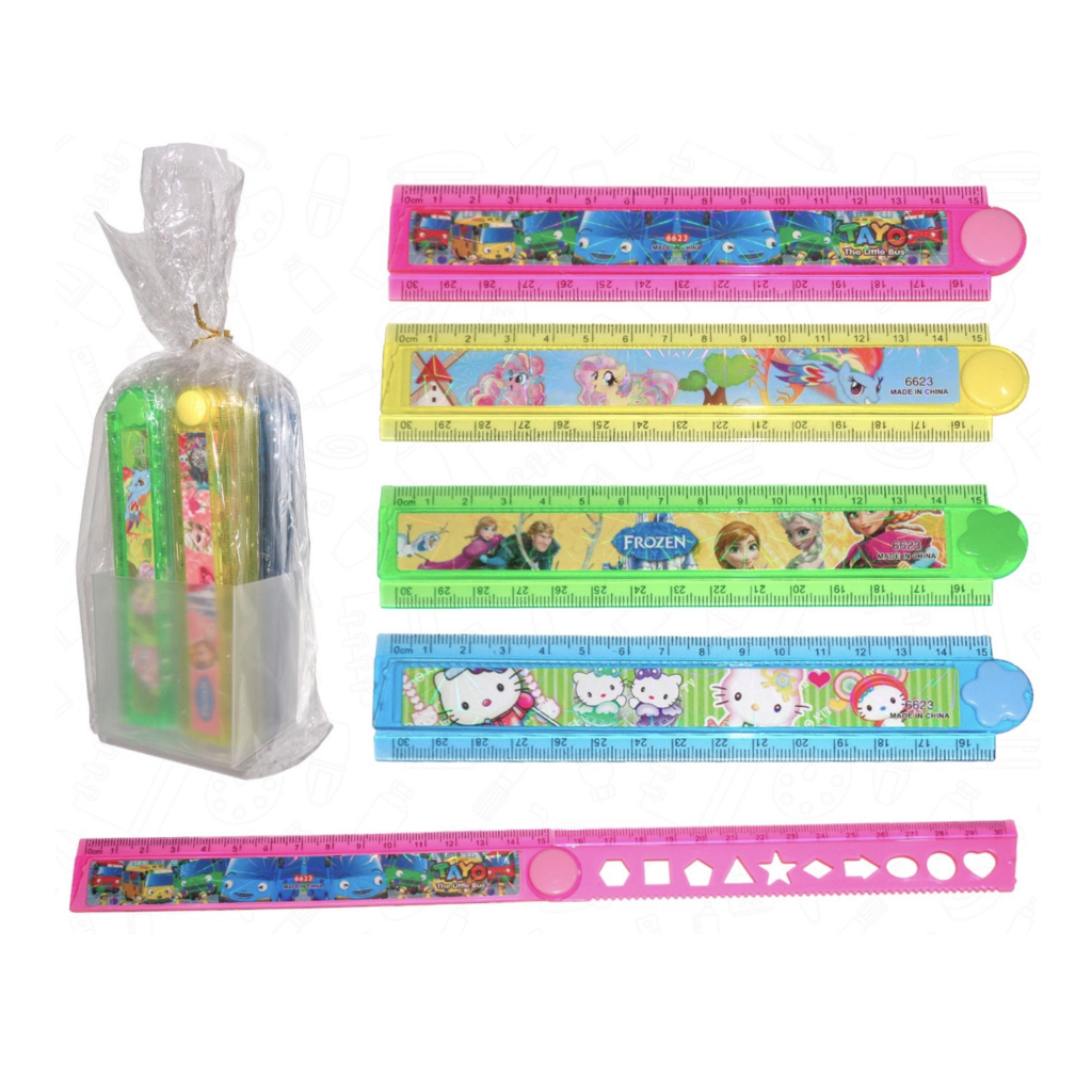 

1 BKS / 40 PCS Foldable Ruler / Penggaris Lipat Fancy FPL-02