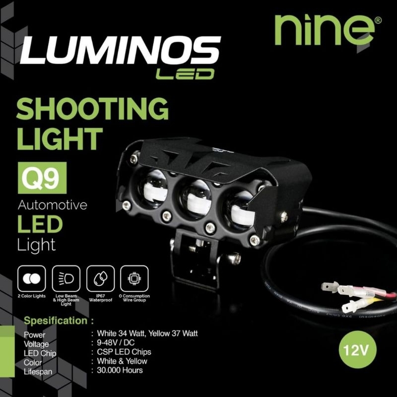 LUMINOS LAMPU SOROT LASER  Q9 3 MATA 2 WARNA