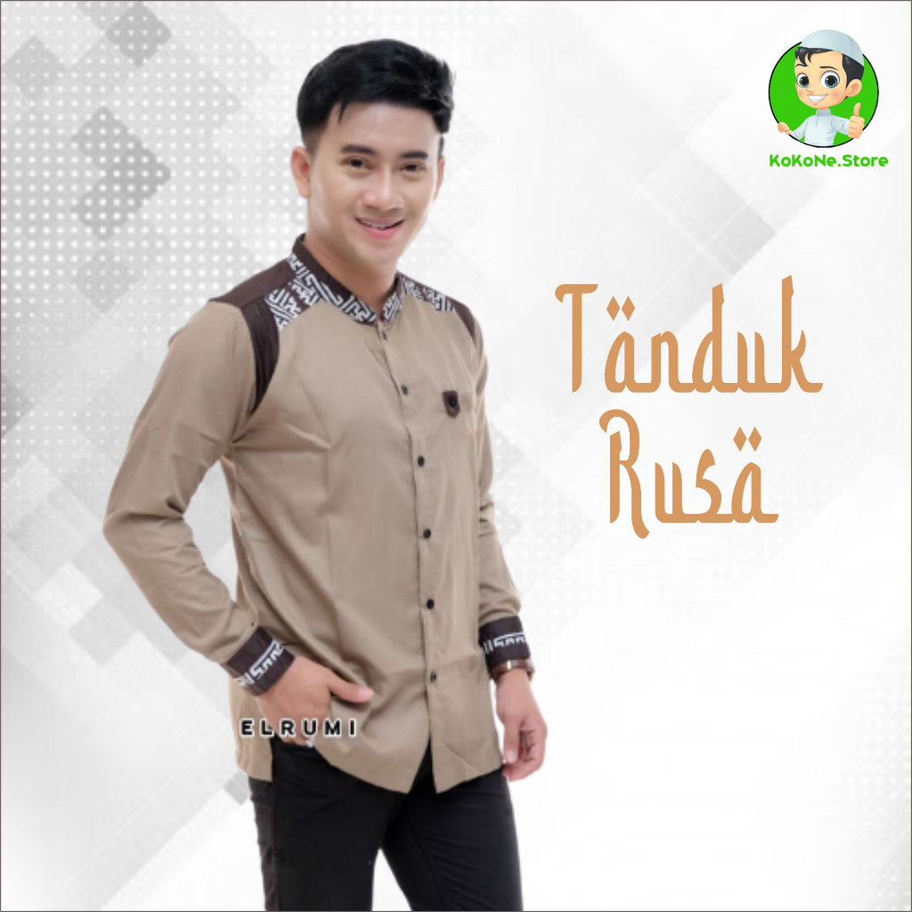 Baju koko batik motif TANDUK RUSA BATIK Original koko Elrumi Baju Koko Murah Berkualitas dan Istimew