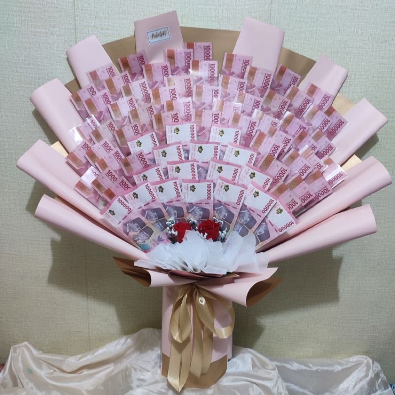 (Kirim H+2) Buket Uang Kosongan Jumbo / Kerangka Buket Uang isi 40-100 slot / Buket Bunga