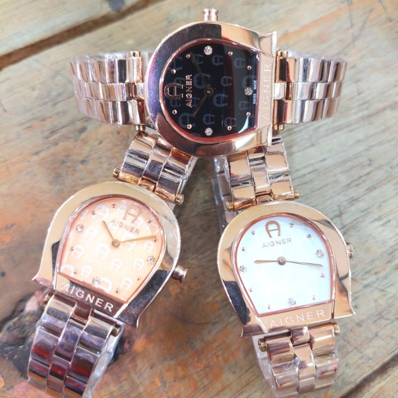 Aigner Varese A45600 Original Rosegold Jam Tangan Wanita Sett Box Ori