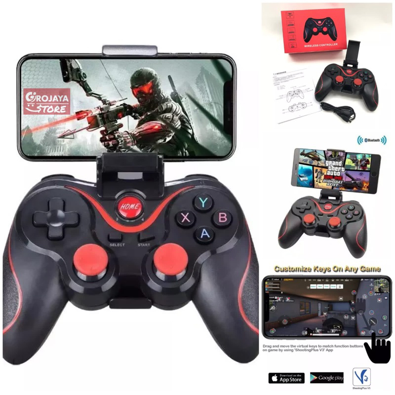 Gamepad X3 Bluetooth Wireless Controller Game Mobile Legend Pubg Frefire FF Stik Game Stick Kontrol 