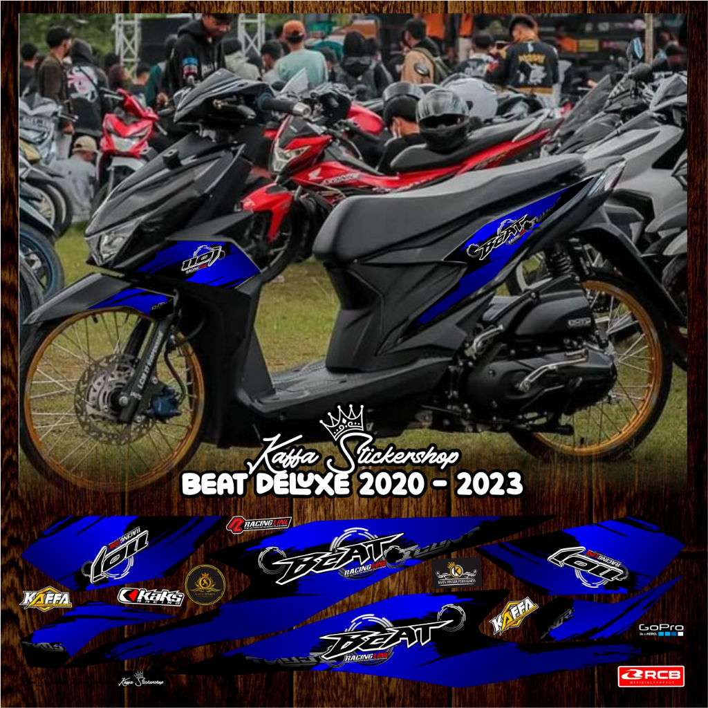 Striping Stiker Variasi Beat Deluxe New Style Decal Beat Street New Fi List Polet BIru