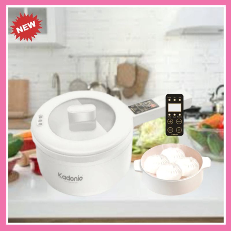 Panci Listrik Elektrik Multifungsi Kadonio Kapasitas 1,8 Liter White Color Serbaguna