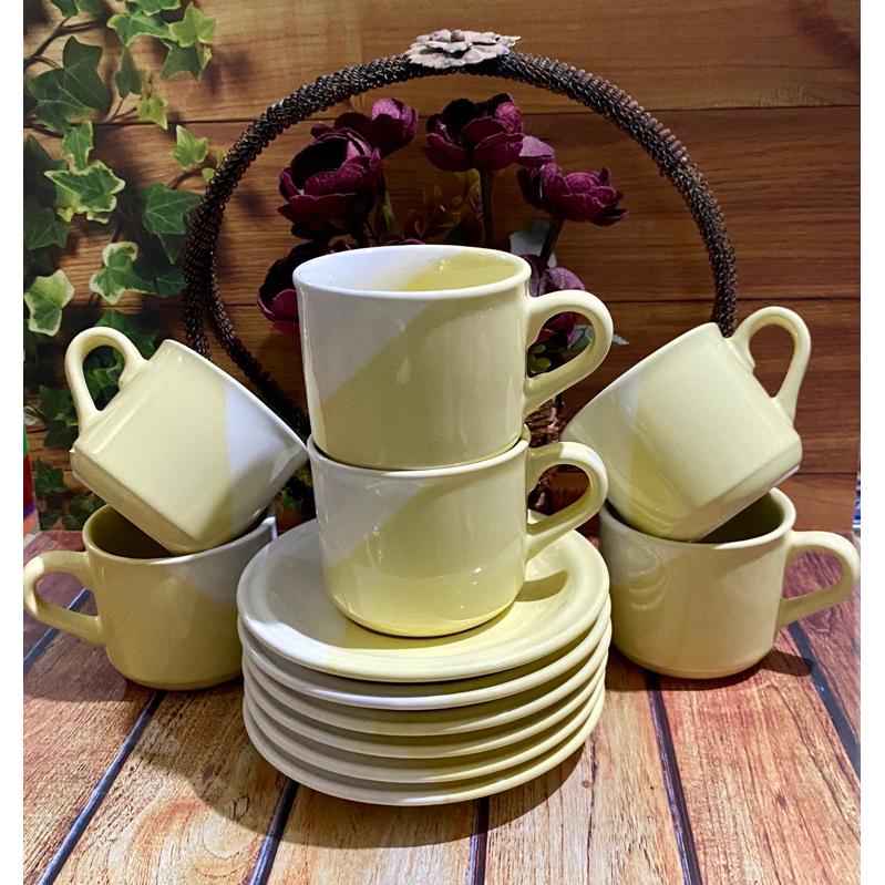 Tea Set Pelangi#tea set keramik#cangkir kopi keramik