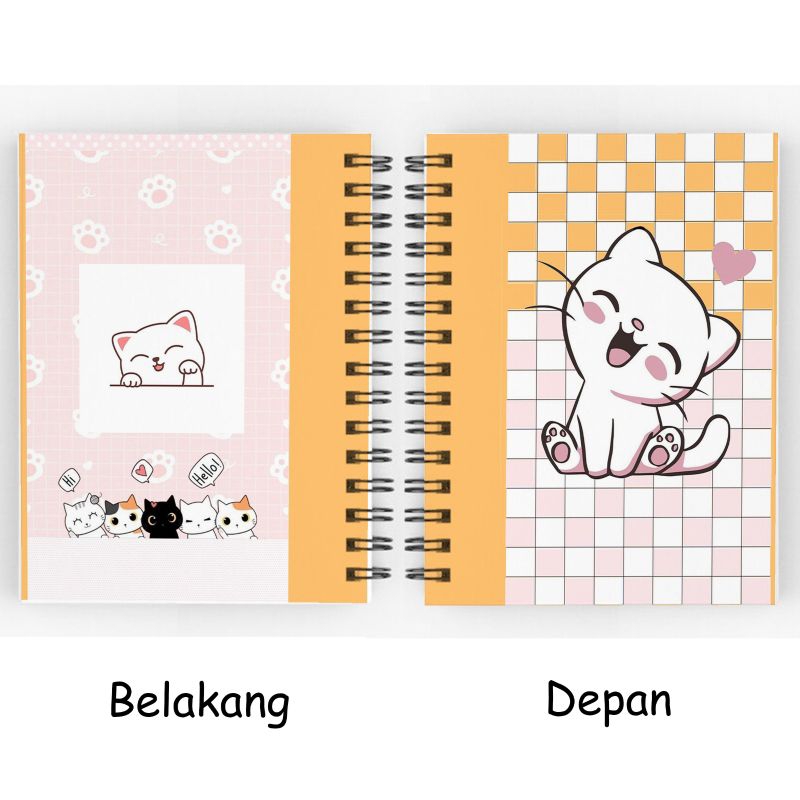 

Notebook A6 Ring Cat kucing lucu diary spiral