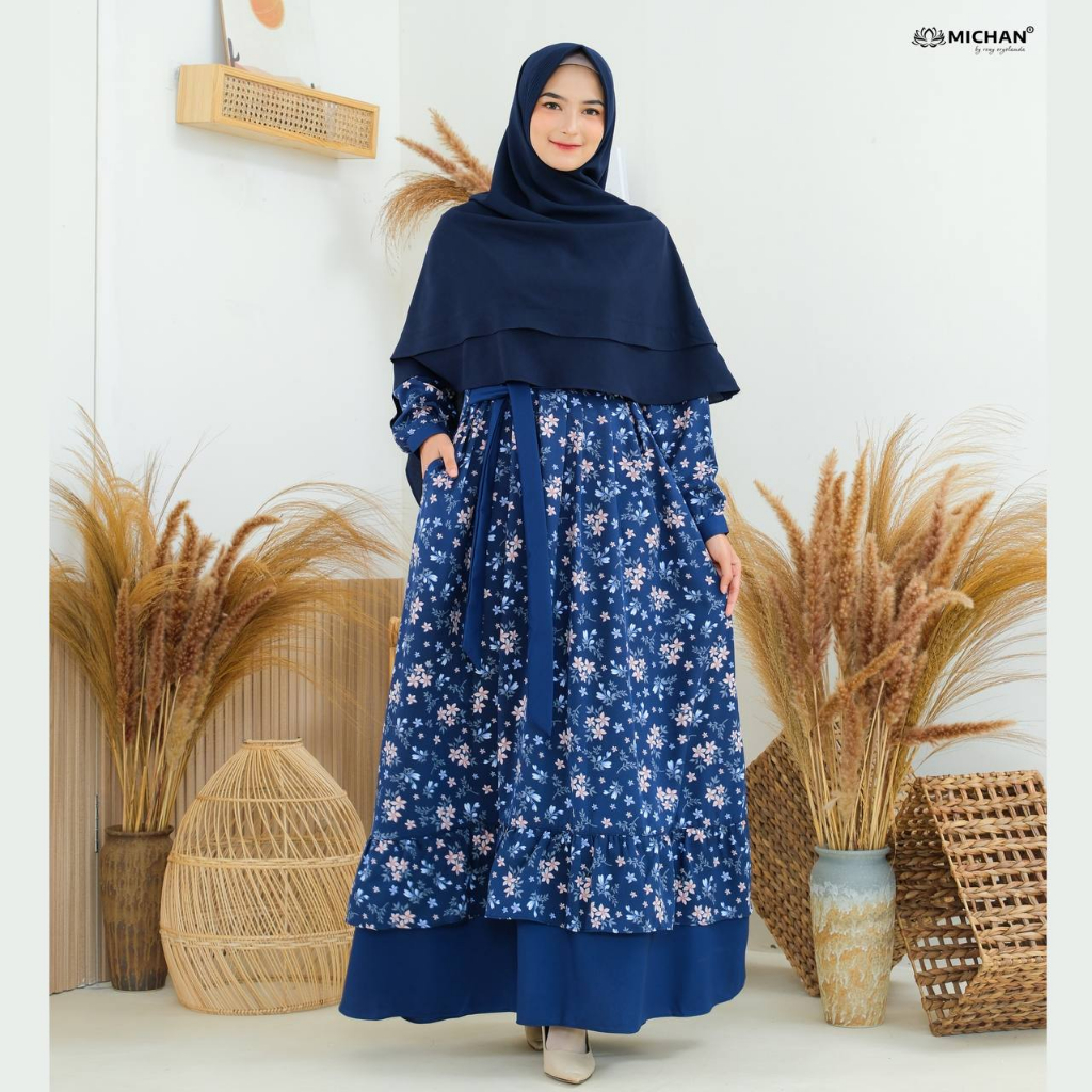 Gamis Muslimah Murah Kirana Michan Navy