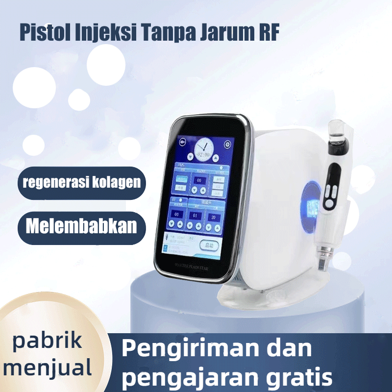 Pistol Injeksi Tanpa Jarum RF + Peralatan Kecantikan Nano Mesomorph Wajah EMS + Pistol Perawatan Nan