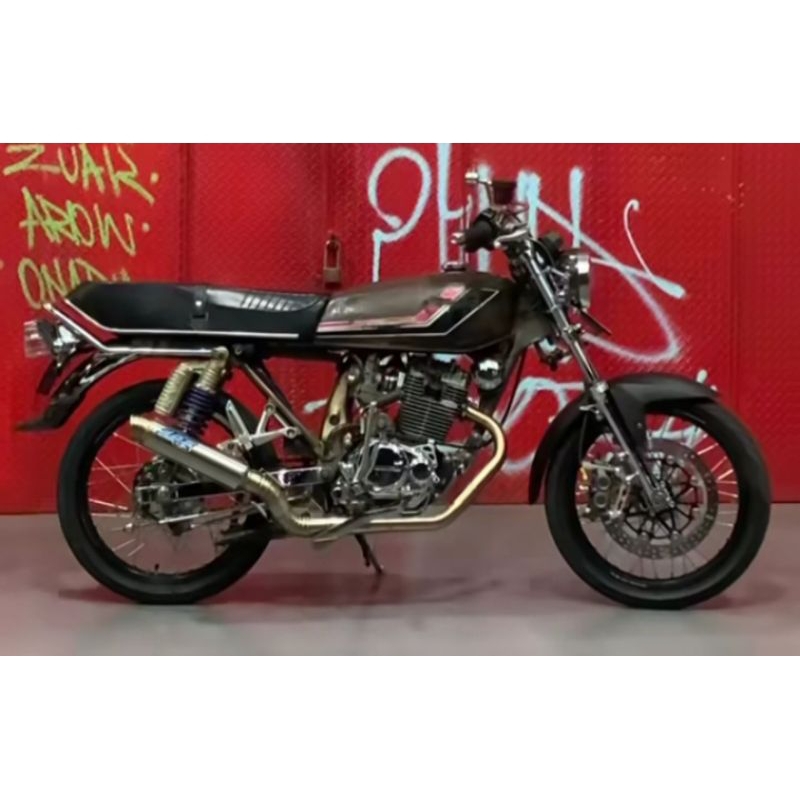 KNALPOT DOS MUFFLER JOGJA GL100 CB GL MAX TIPE KOMPETISI FITING ORIGINAL RACING JOGJA