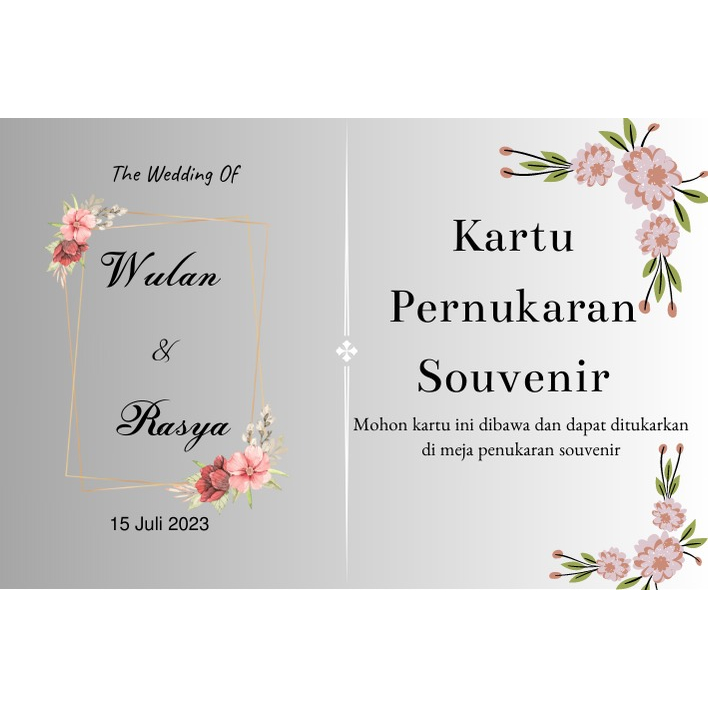 Kupon Souvenir | Kartu Penukaran Souvenir pernikahan