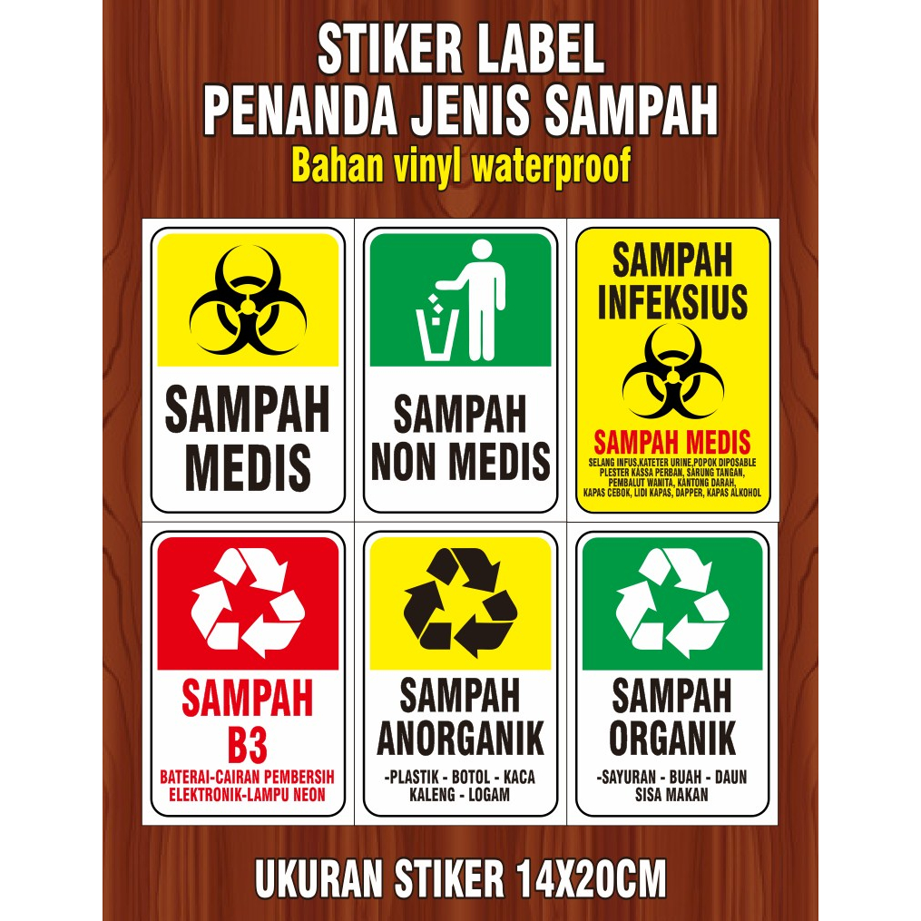 

Stiker label tempat sampah / stiker medis non medis / stiker tempat sampah medis