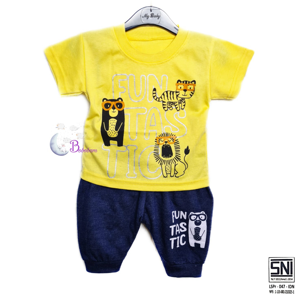 BOBOBAM BAJU BAYI LAKI LAKI SETELAN ANAK COWO LUCU STELAN COWOK 6 12 BULAN KEREN TRENDY KEKINIAN FUNTASTIC HEWAN