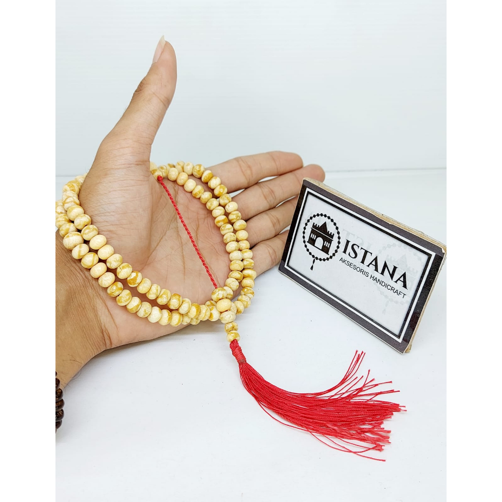 tasbih akar bahar putih size 7 mm
