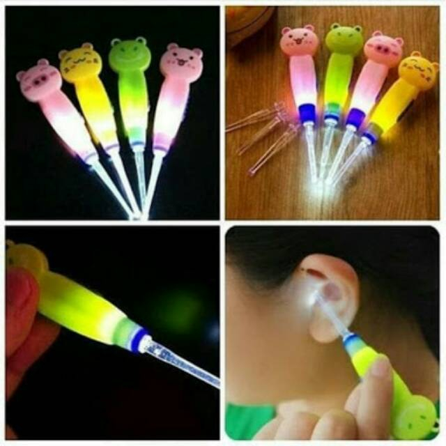Pembersih Telinga LED / Earpick Flashlight / Korek Kuping Lampu Anak Karakter
