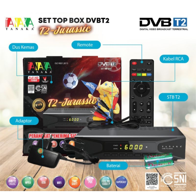 Set Top Box DVB T2 komplit  / STB Tanaka Komplit
