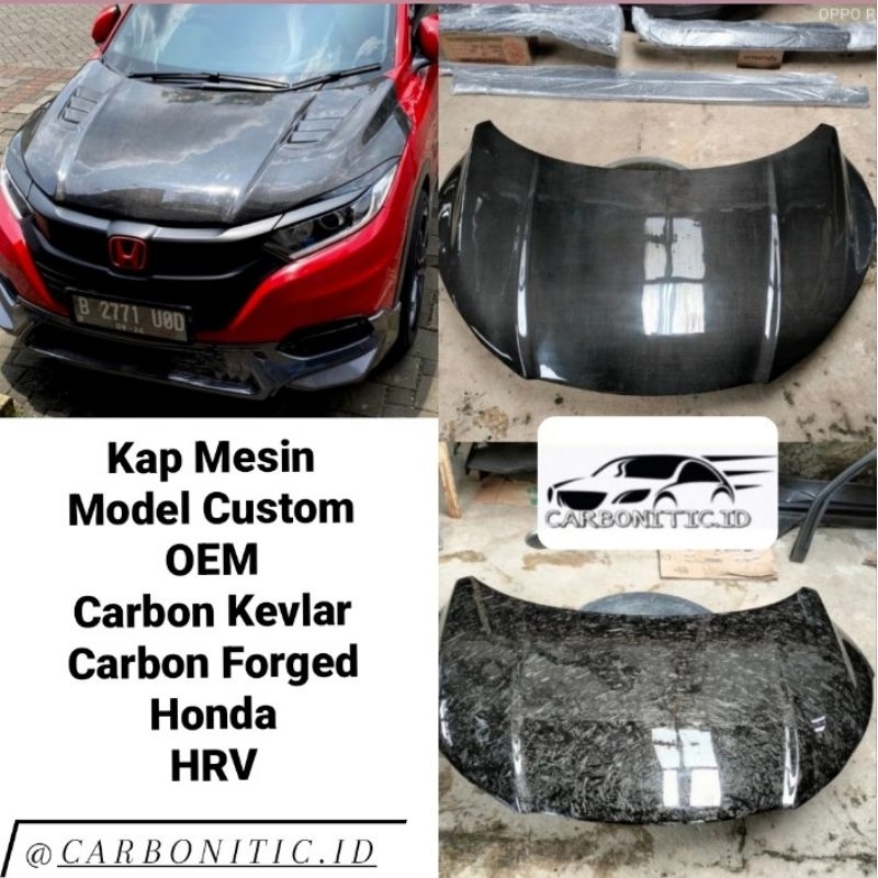 Kap Mesin Model OEM & Custom Request Honda Hrv 1.5/1.8 Carbon Kevlar | Carbon Forged
