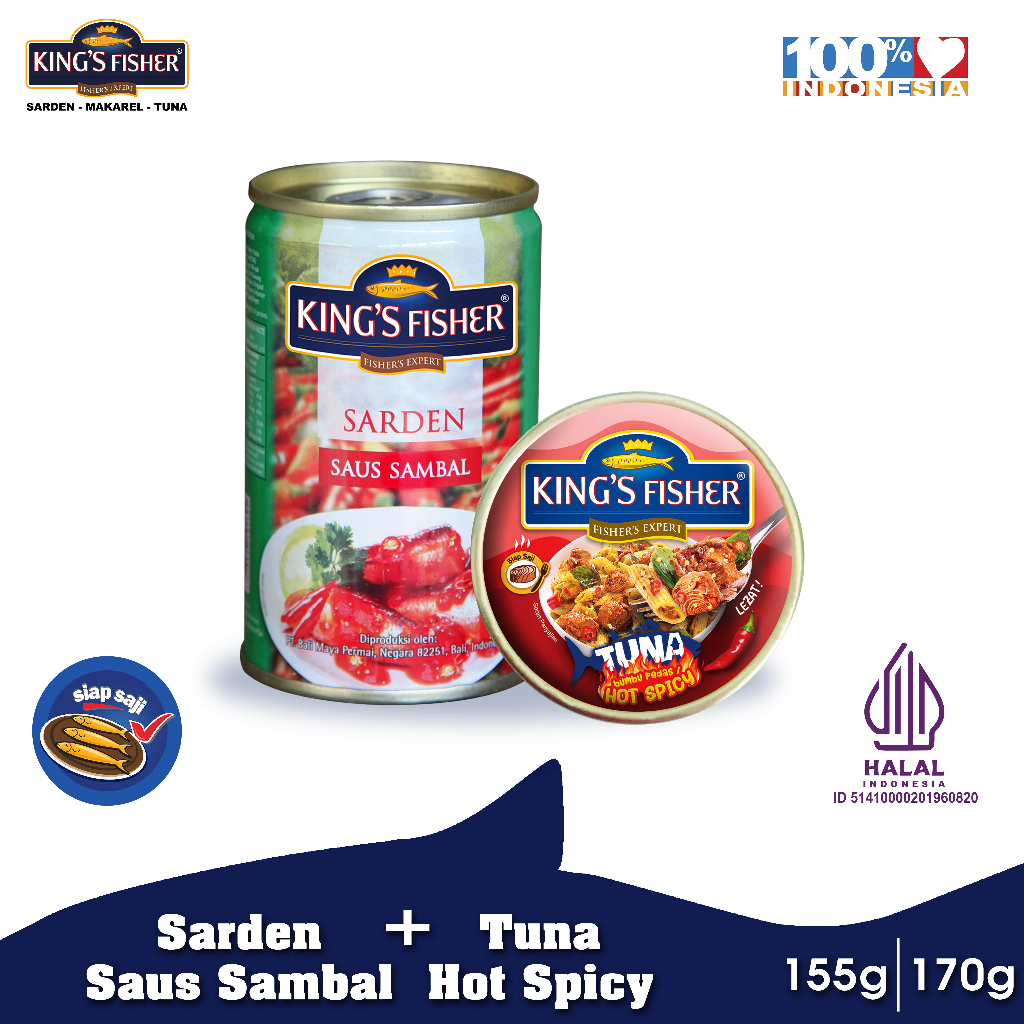 

Paket Sarden Sambal 425 Gr gratis tuna spicy King's Fisher