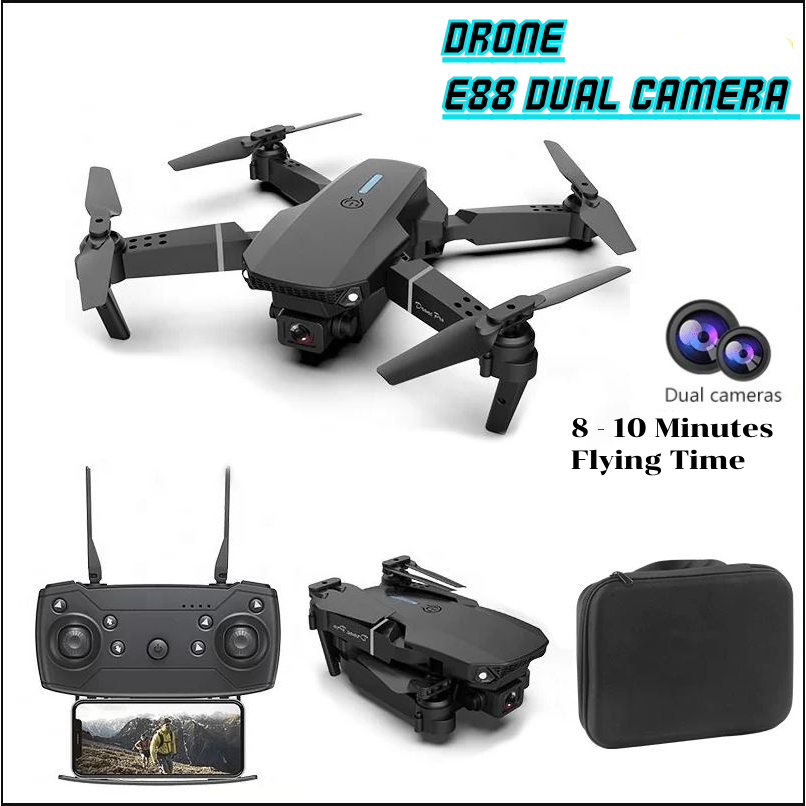 Drone E88 Dual Kamera WIFI Kamera Drone E88 Wireless Remote Kamera Wifi FPV Avoid Obstacles