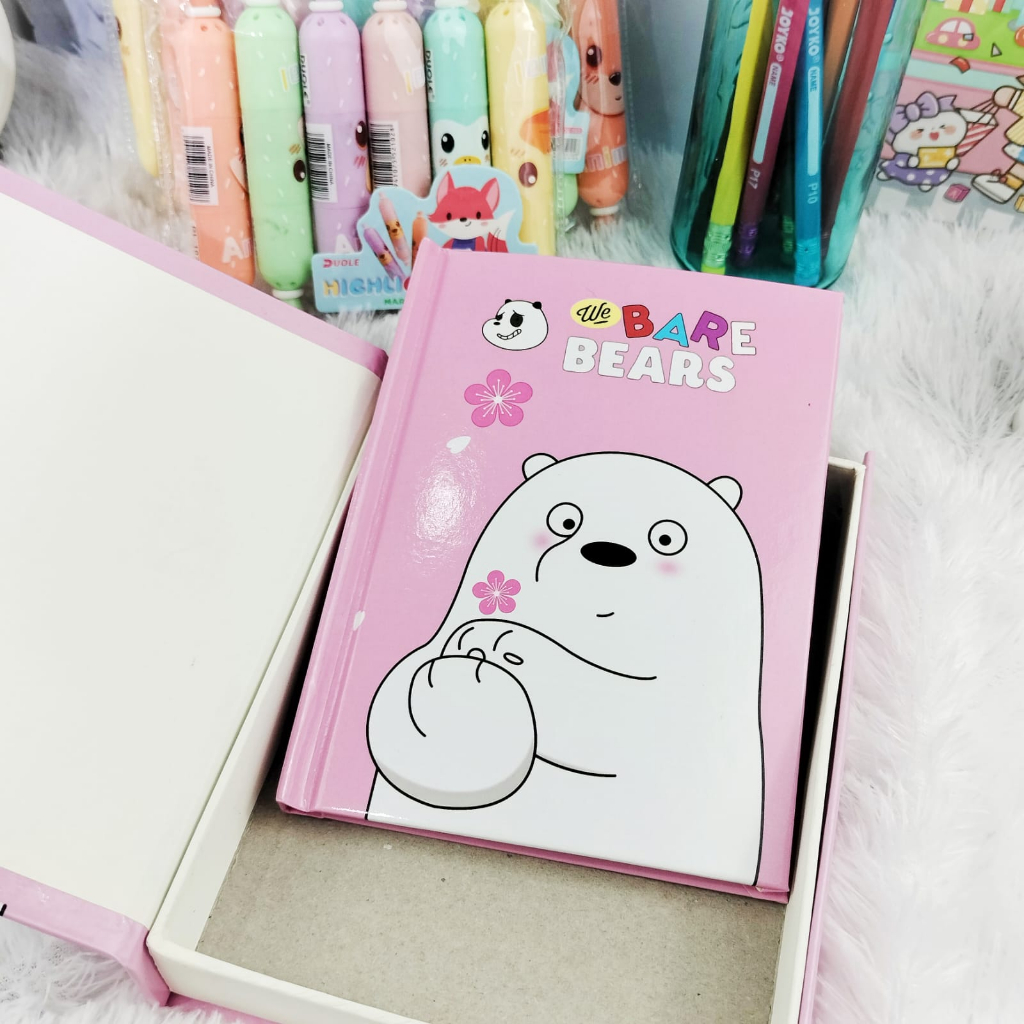 

HJK Buku Diary Gembok We Bare Bear Jurnal Rahasia Imut Lucu Termurah Unik Buku Tulis Catatan Lucu