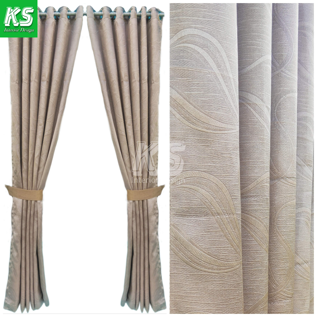 Tirai Gorden Jendela Minimalis Elegan Warna Coksu Embos wave Bahan Tebal Blackout Import