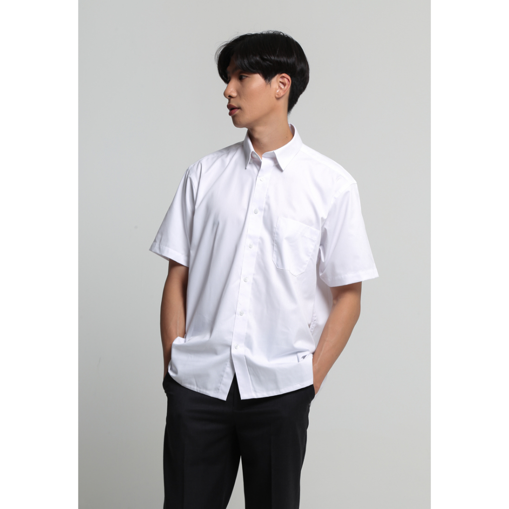 VALINO Kemeja Putih Pria Lengan Pendek - V-XXXB02-A5