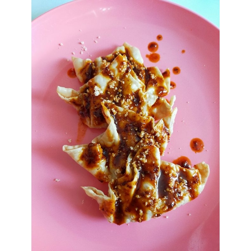

pangsit goreng Jebew asli daging, pangsit gacoan,
