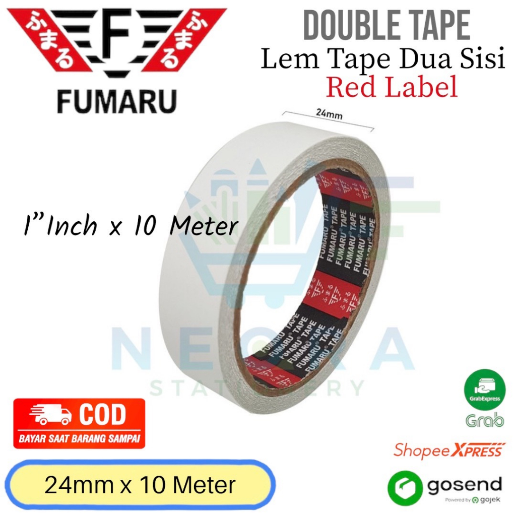

Double Tape 1 Inch Lakban Fumaru 24 mm x 10 M (Red Label)