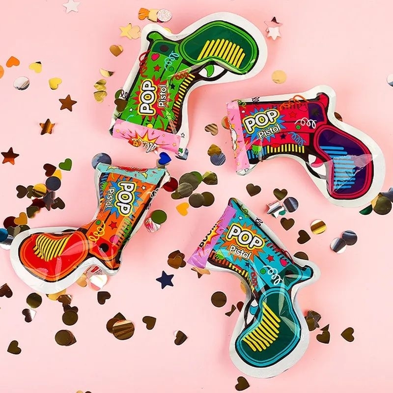 Party Gun Inflatable Confetti Birthday Balon Pistol Pesta Petasan Ulang Tahun Manual Auto Meriam Kon