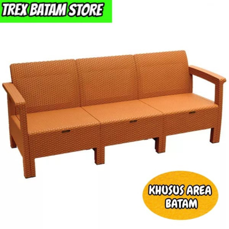 NAPOLLY SOFTAN SOFA ROTAN SINTESIS A3 3DUDUKAN [ BATAM ]