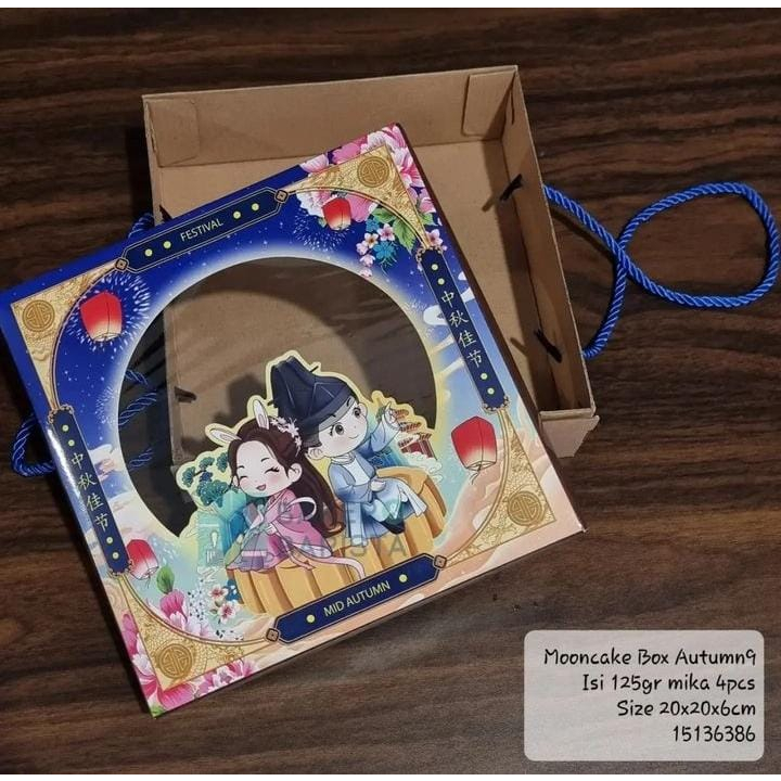 Mooncake box autumn Couple 125 for 4pcs mika mooncake 125gr kotak mooncake 2023/ autumn 9