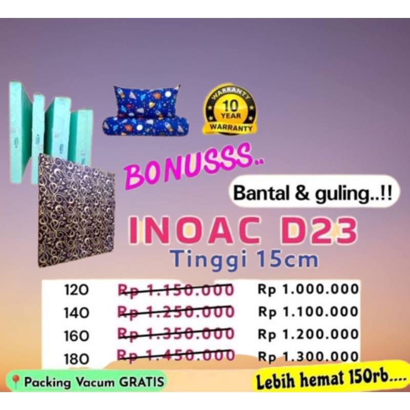 Kasur Busa Inoac d23 tebal 15cm