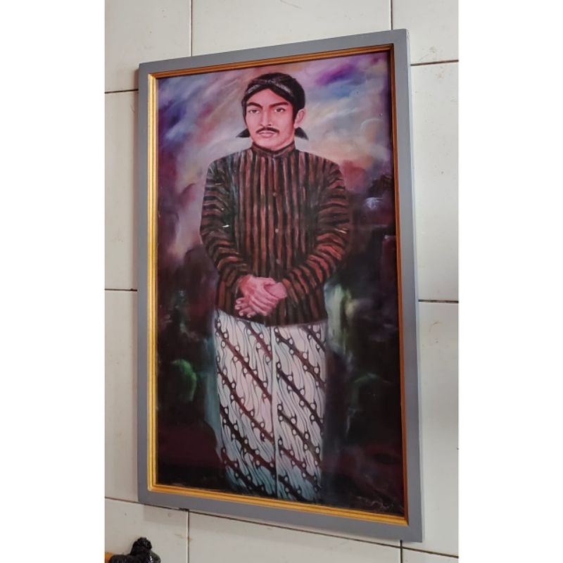 Lukisan cetak sunan Kalijaga plus bingkai UK 85×55