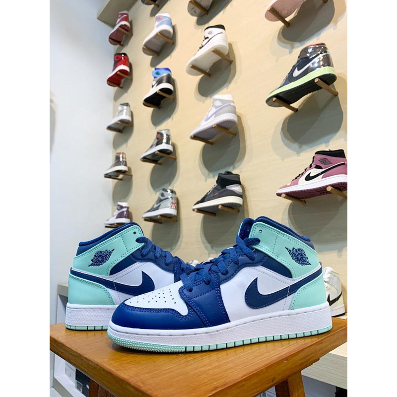 Air Jordan 1 Mid Blue Mint (GS) Original