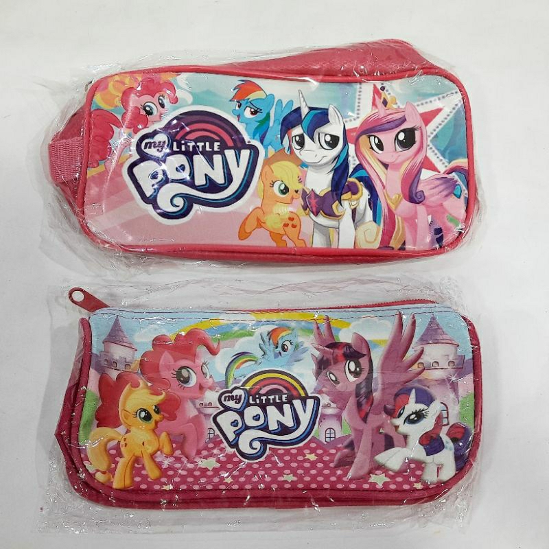 Tempat wadah kotak pensil alat tulis anak sekolah perempuan karakter printing My Little Pony Pink
