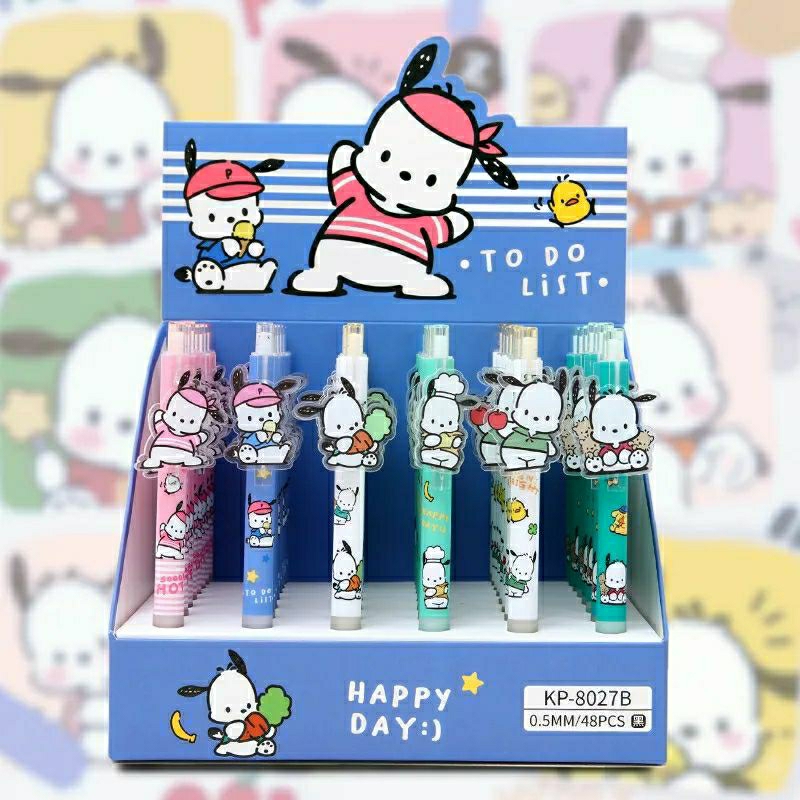 

Sanrio Aesthetic Pulpen bolpoin hitam Pochacco lucu
