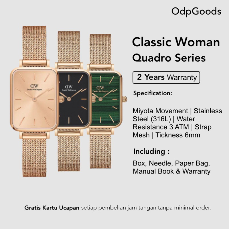 (Original 100% - Garansi 2 Thn) Jam Tangan Daniel Wellington Original Wanita Quadro / Jam Tangan DW 