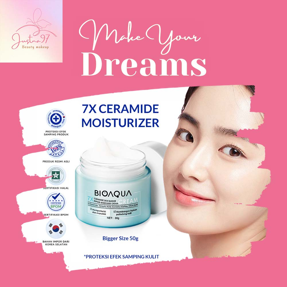 [NEW PACKAGING] BIOAQUA Moisturizer Cream Dengan 7X Ceramide 50g (Pelembab Wajah)