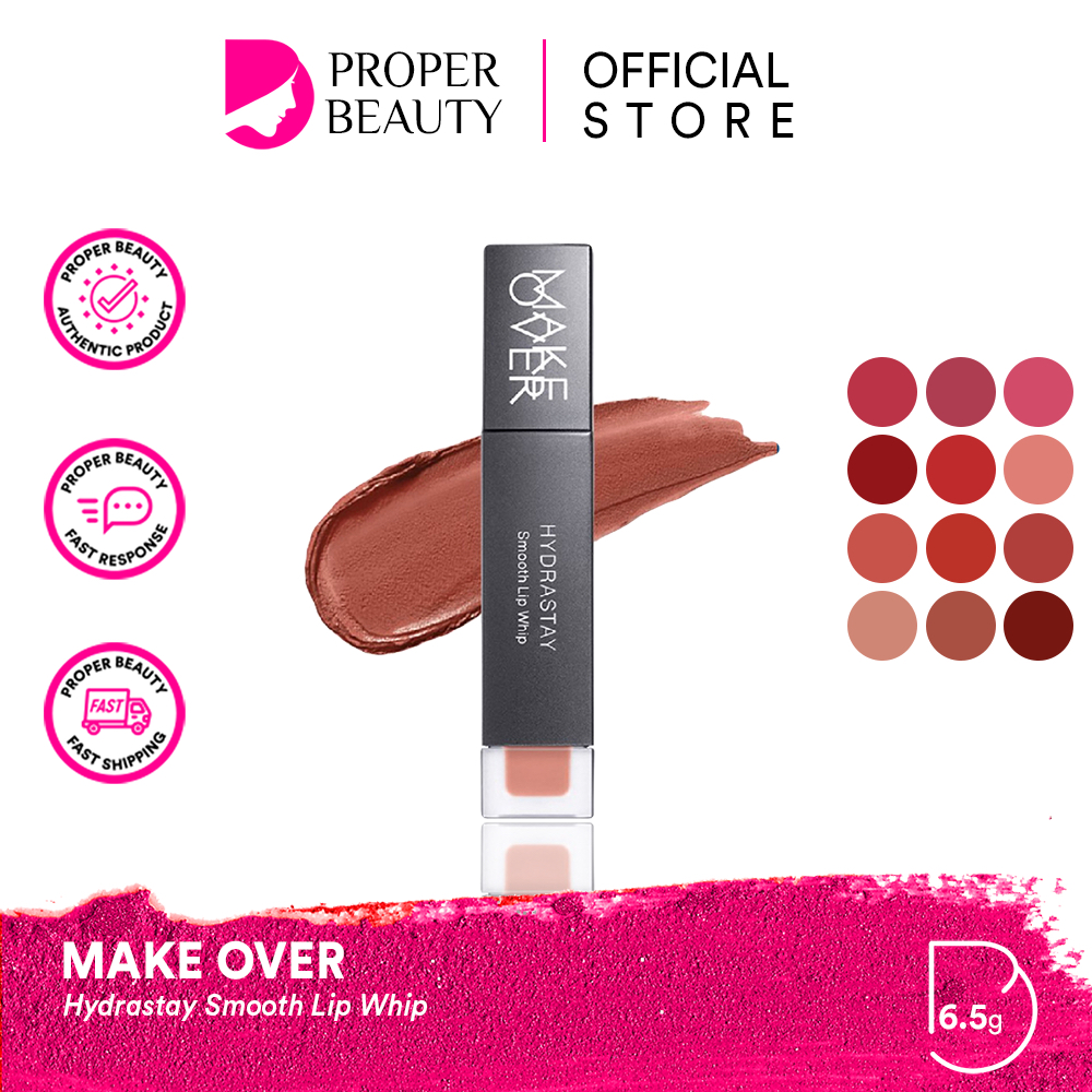 MAKE OVER Hydrastay Smooth Lip Whip Indonesia / Lip Cream 6.5g / Hydra Matte Velvet Blurry Finish In