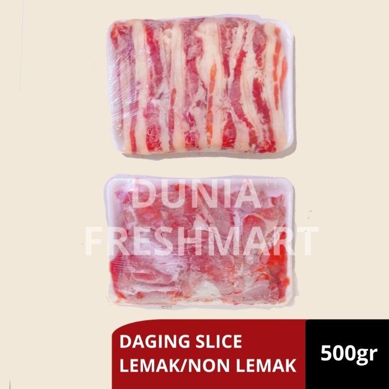 

DAGING SAPI IRIS LEMAK/NON LEMAK 500gr BEEF SLICE SIRLOIN