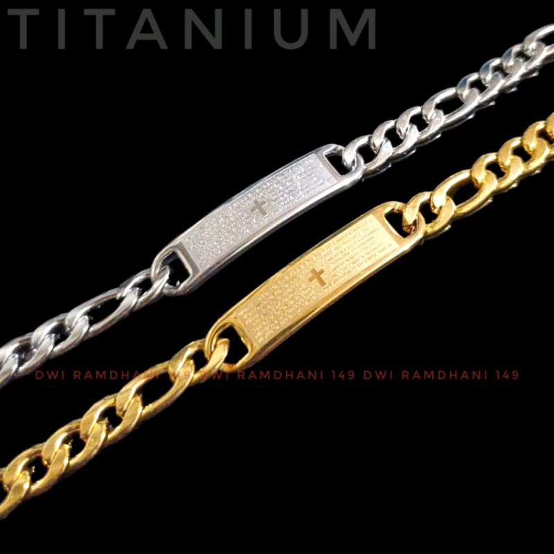 Gelang Salib Doa Bapa Kami titanium