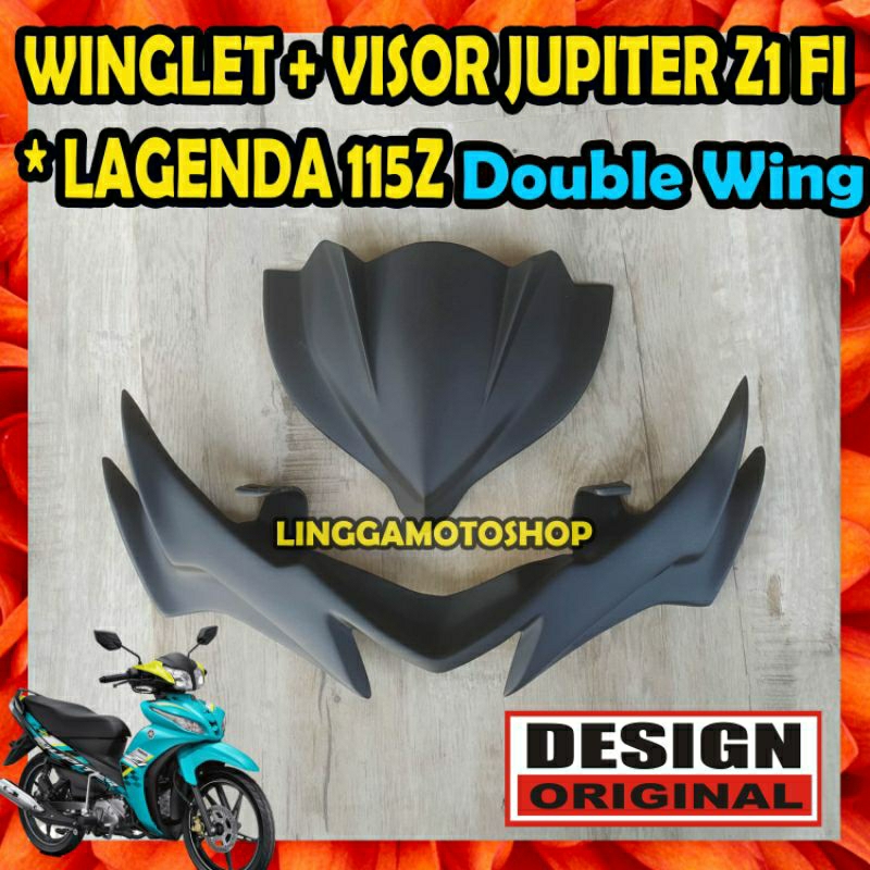 PAKET WINGLET DOUBLE WINGS + VISOR JUPITER Z1 FI 115 * LAGENDA 115 ZR * sayap variasi body winshield