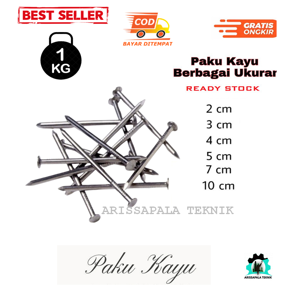 1 Kg Paku Kayu Triplek Balok Kaso 2cm 3cm 4cm 5cm 7cm 10cm Harga Kiloan Termurah