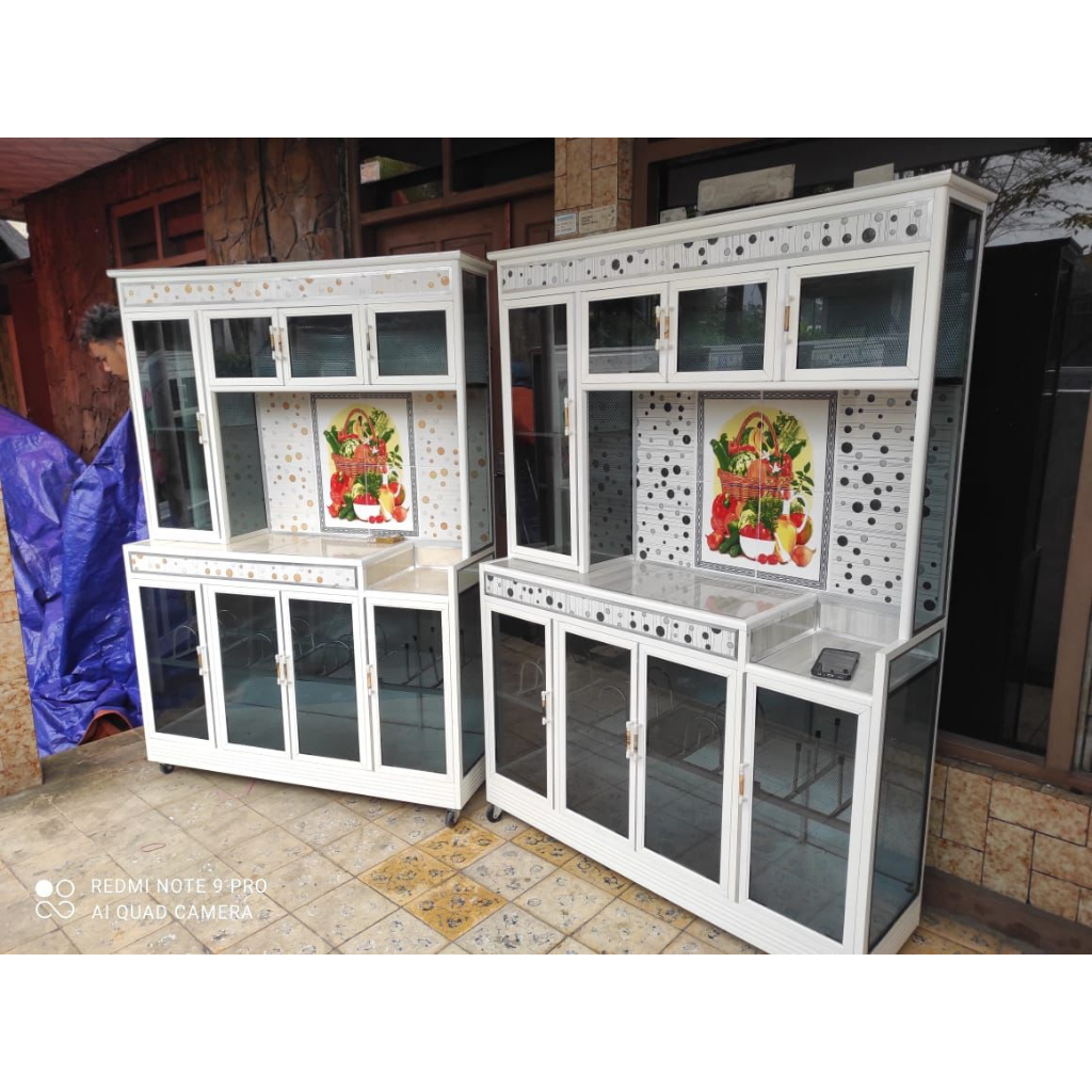 kitchen set alumunium, rak dapur alumunium, rak piring alumunium, lemari piring alumunium