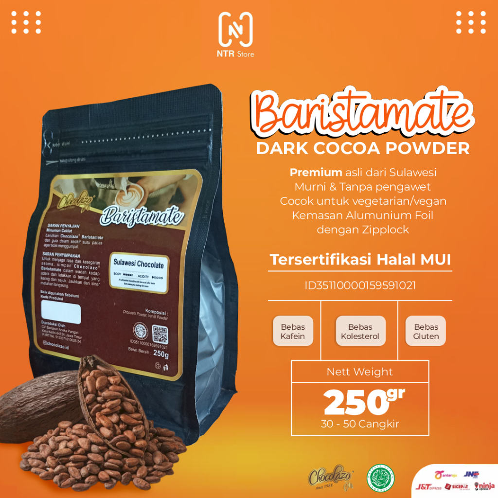 

Barista Mate Chocolate Coklat Bubuk Murni Cocoa Powder Minuman Chocolazo Coklat Cokelat 250 gr